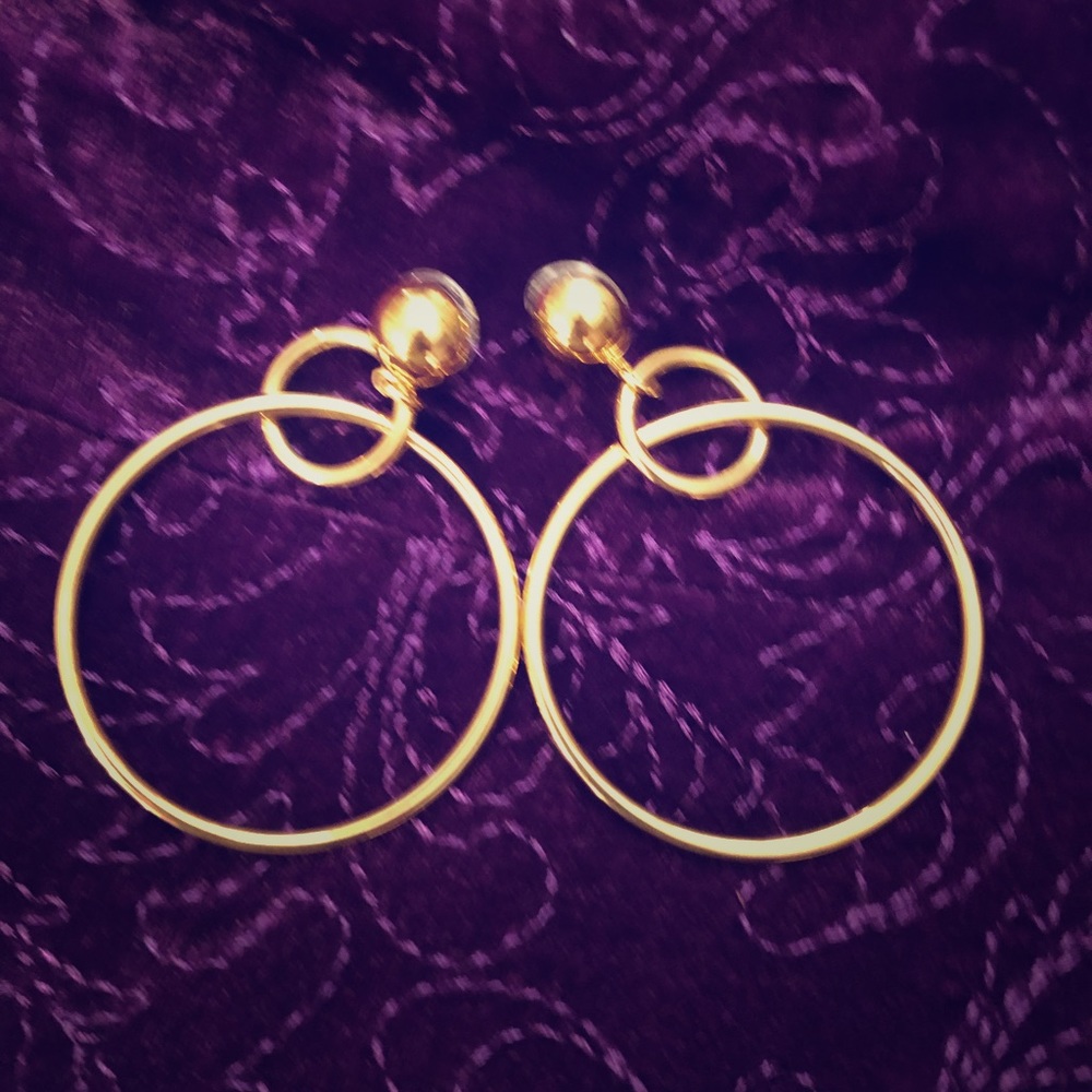Gold toned Large Hoop Earrings